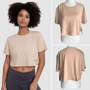 BCBGMaxAzria Kylie Crop Tee Bare Pink, NWT-Size XL